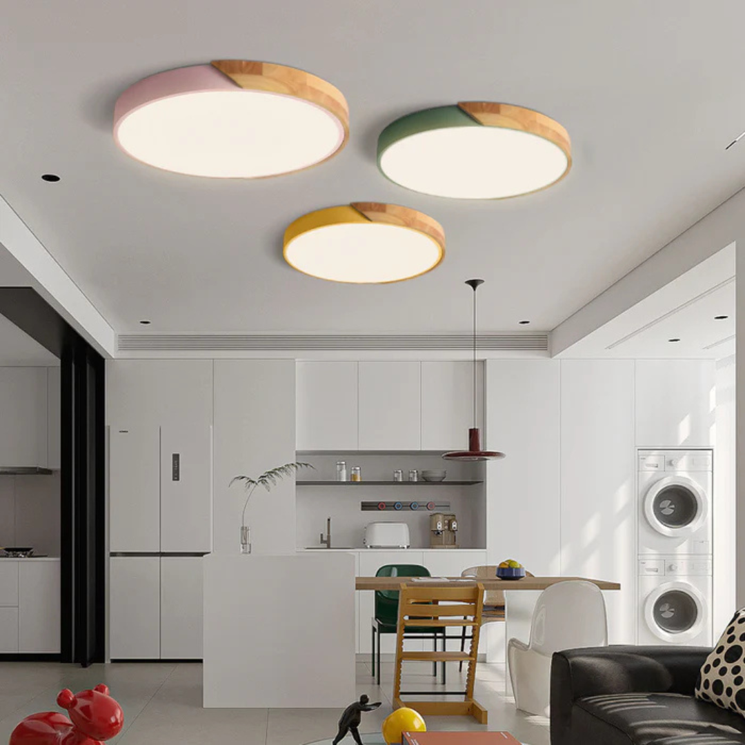 Moderne LED Træloftlampe – Energibesparende Skandinavisk Design
