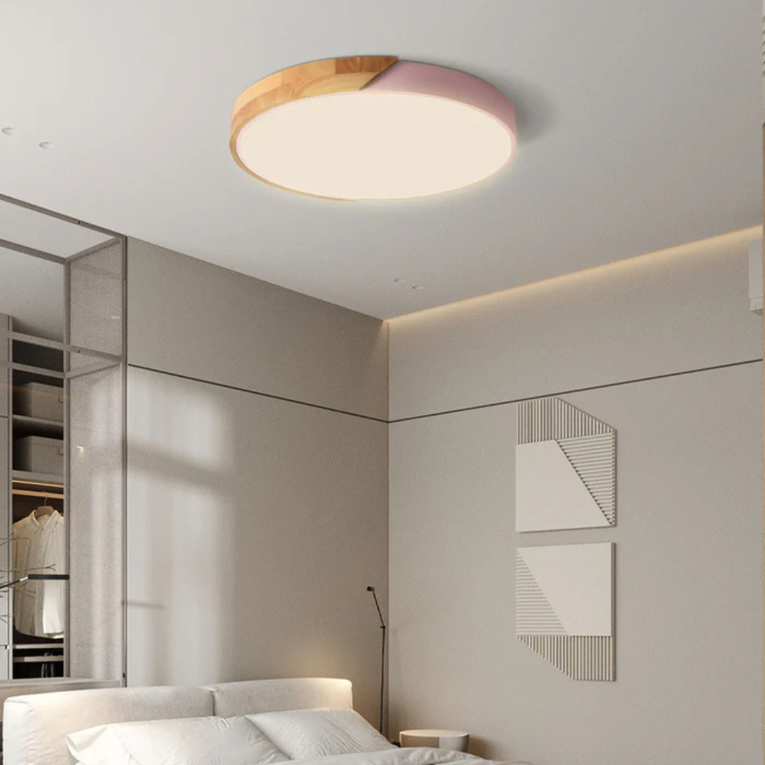 Moderne LED Træloftlampe – Energibesparende Skandinavisk Design