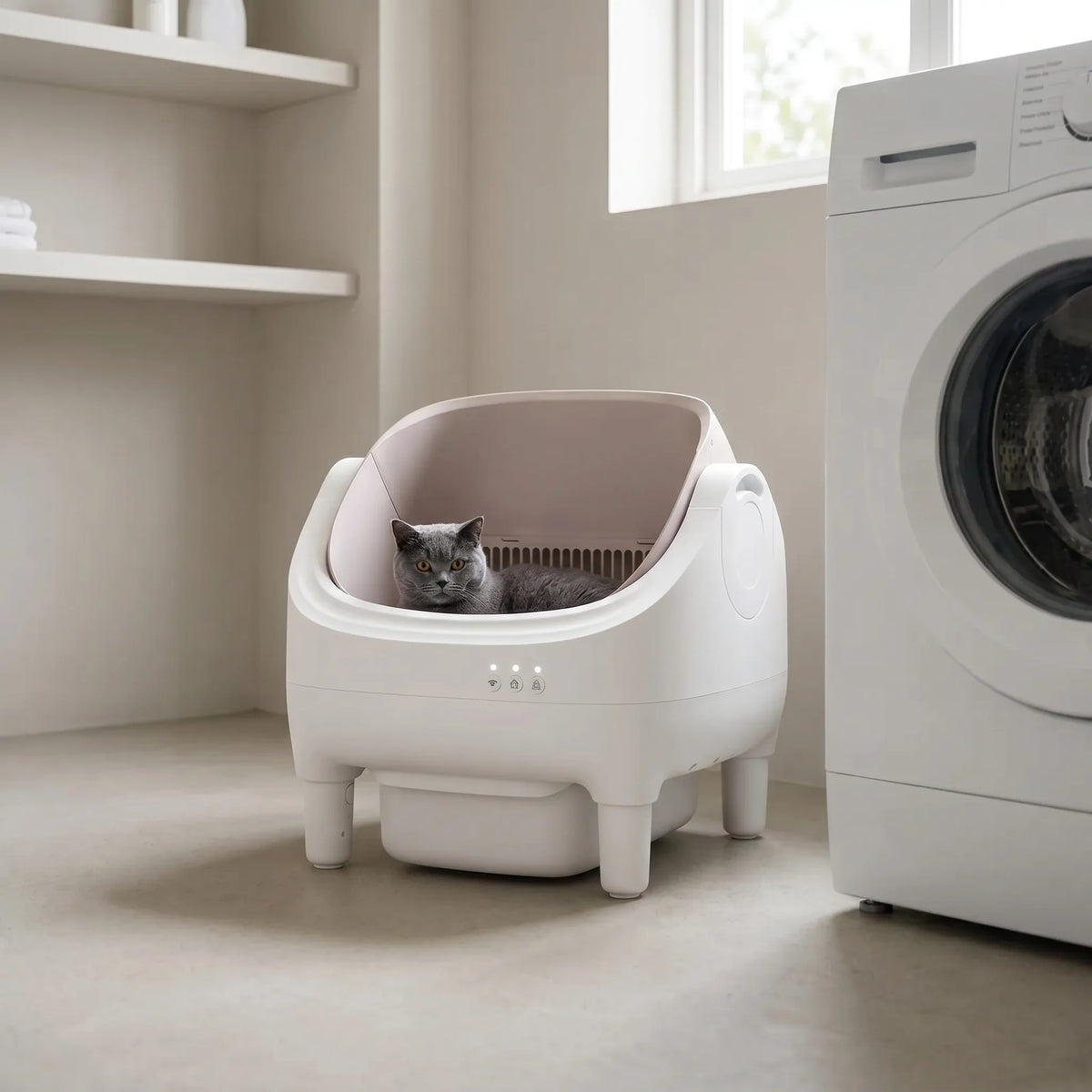 Automatisk kattlåda med smarta funktioner