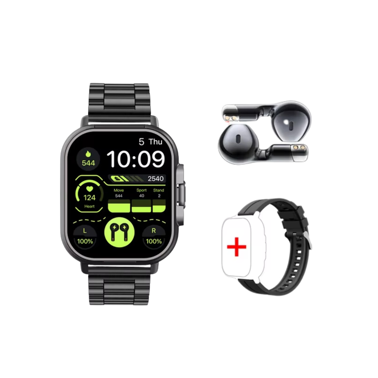Smartwatch med Indbyggede Bluetooth Høretelefoner