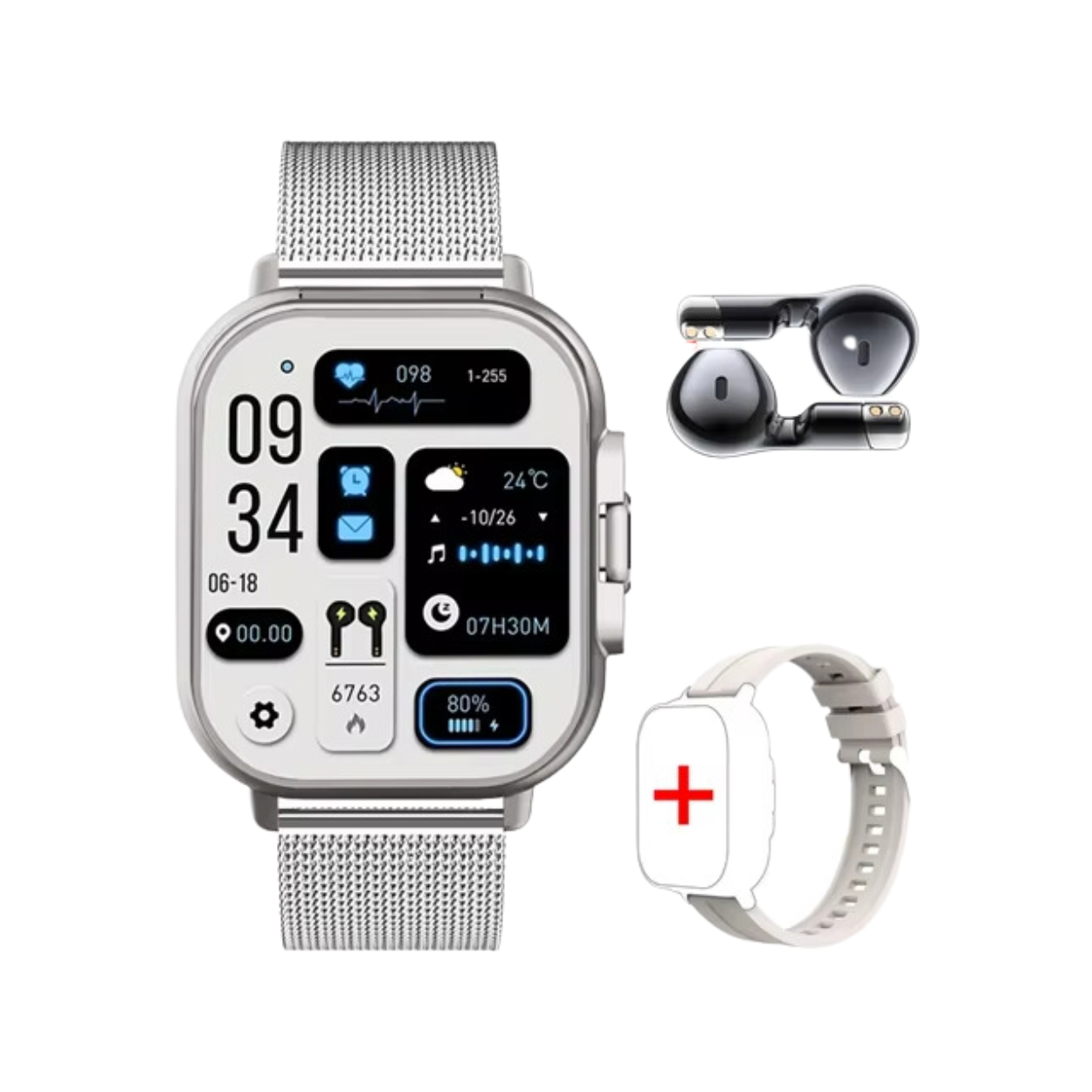 Smartwatch med Indbyggede Bluetooth Høretelefoner