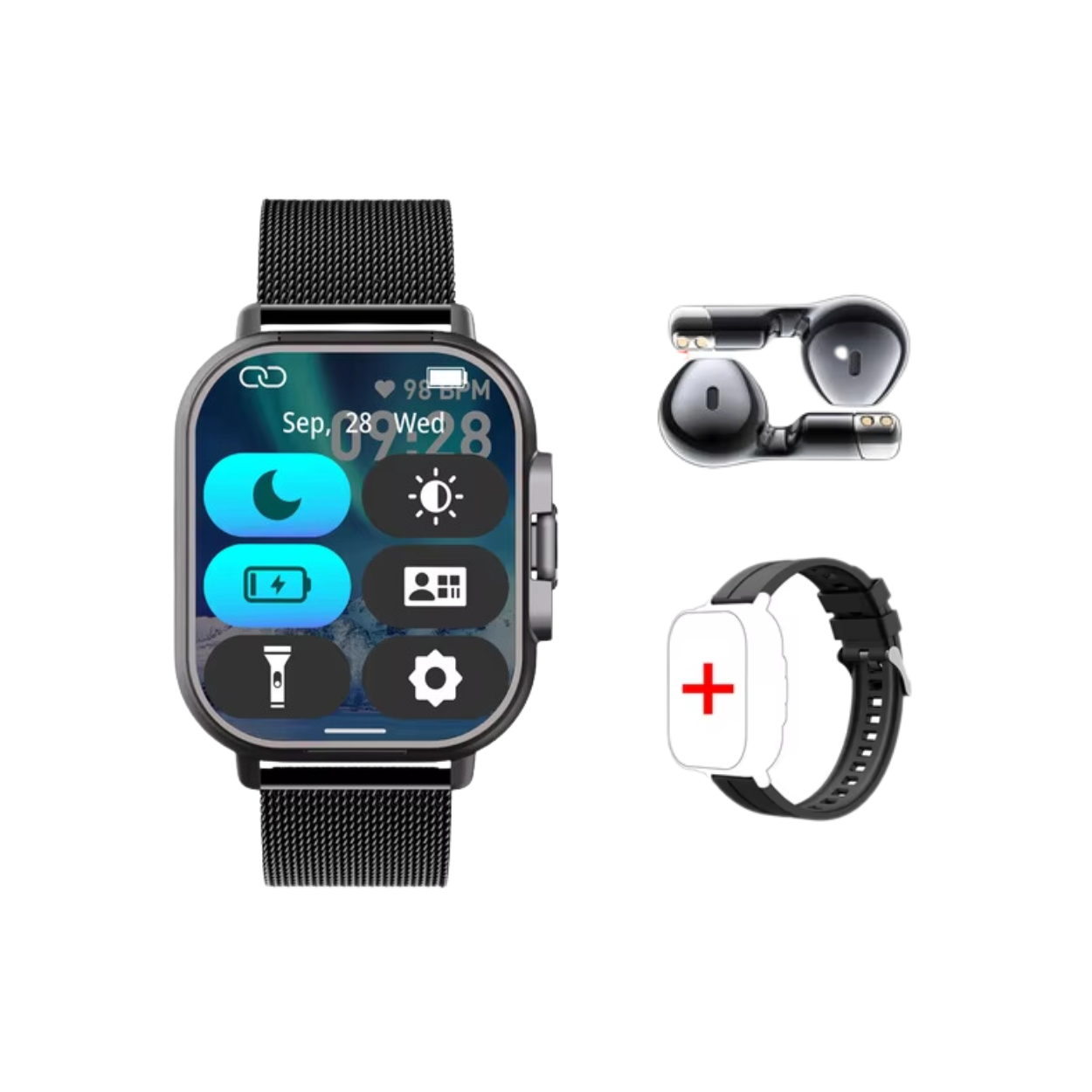 Smartwatch med Indbyggede Bluetooth Høretelefoner