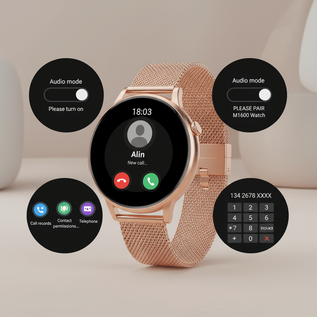 Elegant Smartwatch til Kvinder med Milanese Rem og Touchskærm