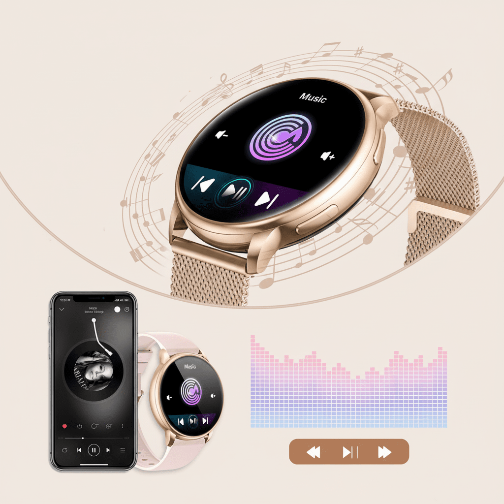 Elegant Smartwatch til Kvinder med Milanese Rem og Touchskærm