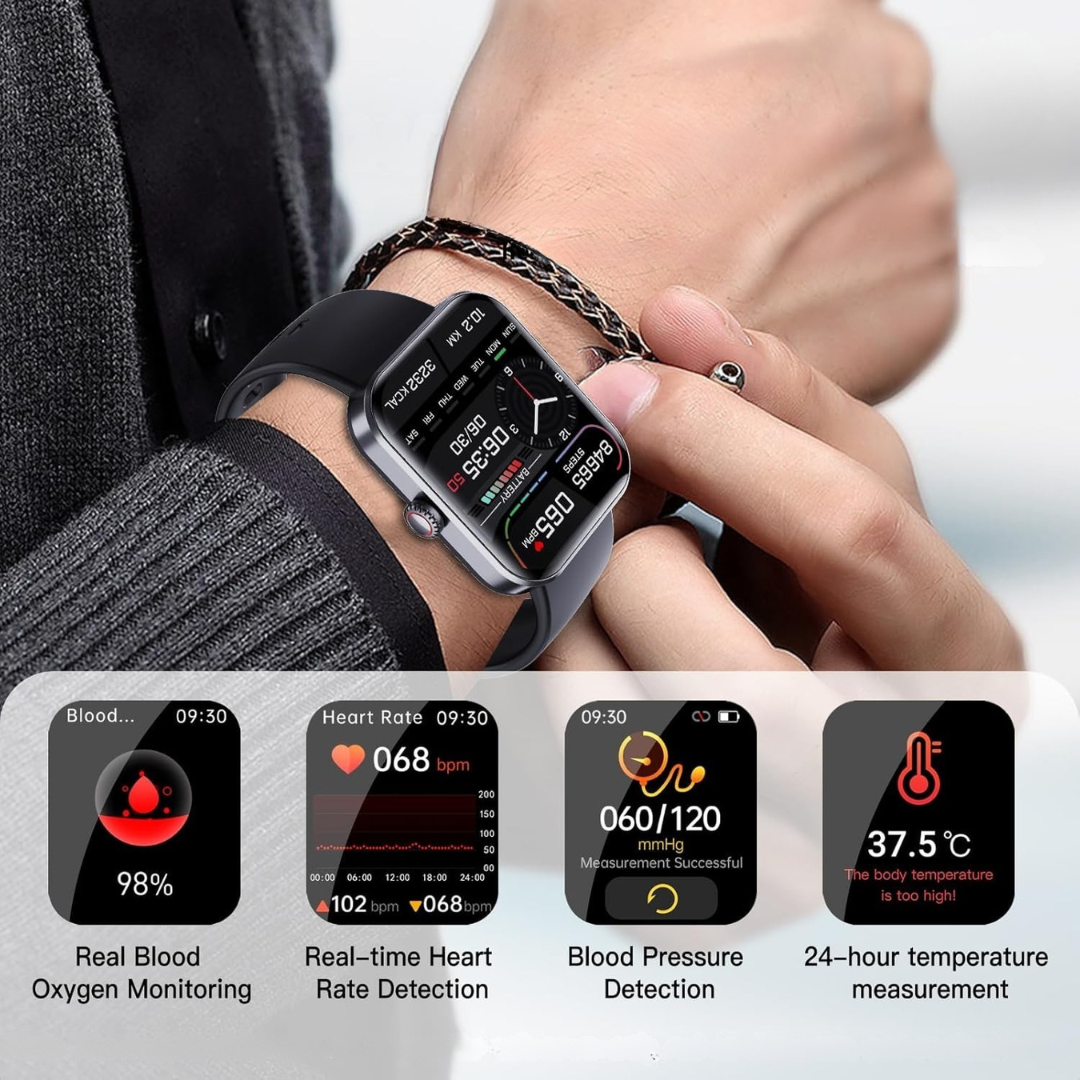 Smartwatch med Blodsukker Overvågning - Ingen Nål, Kun Komfort