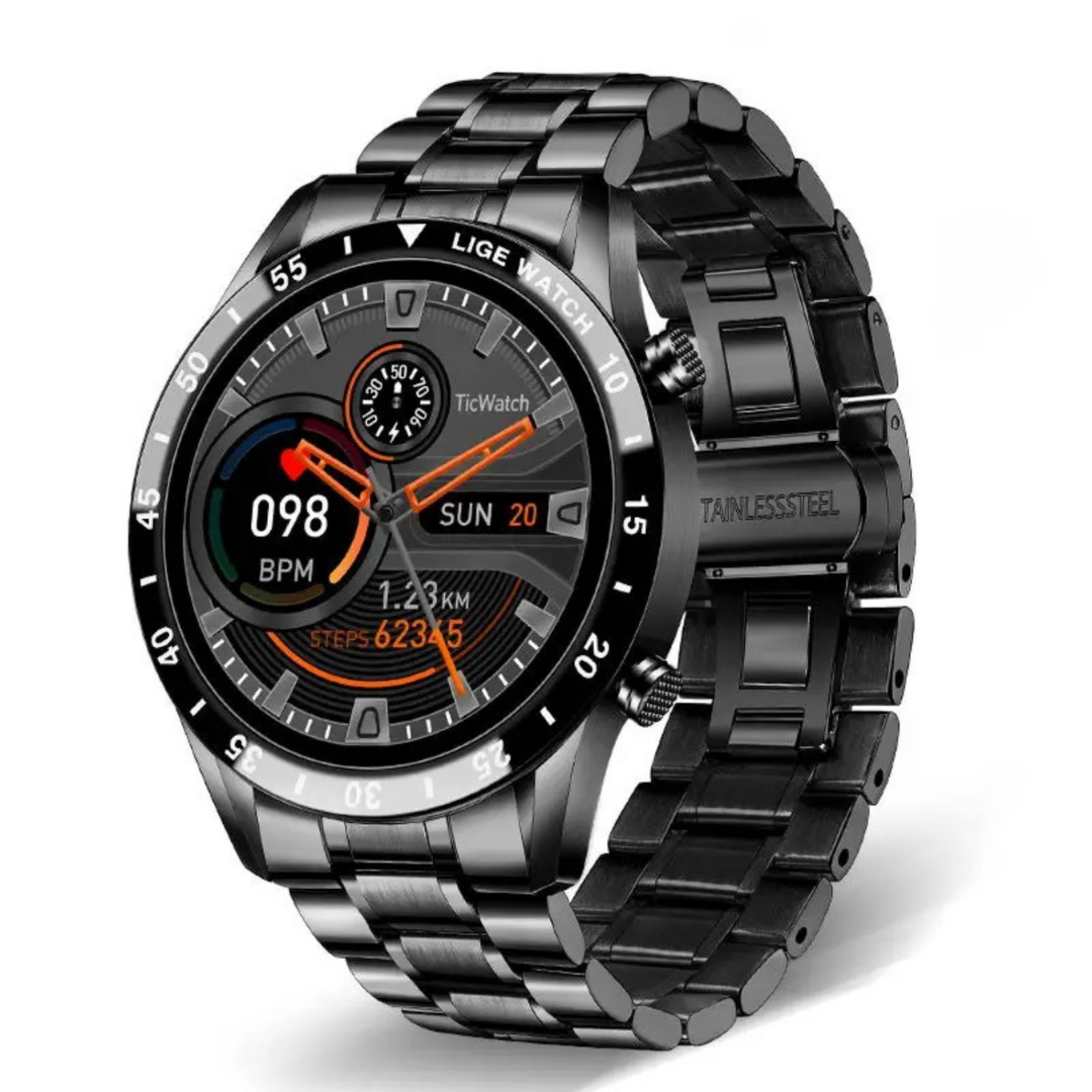 Multifunktionell Smartwatch med Aktivitetsspårning och Aviseringar