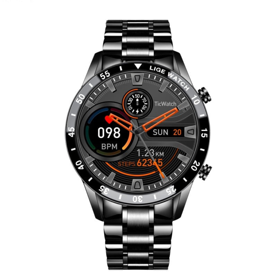Multifunktionell Smartwatch med Aktivitetsspårning och Aviseringar