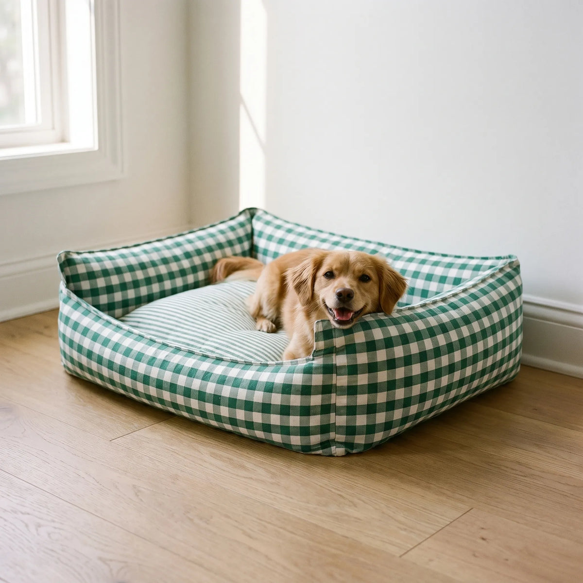 Hundebed i Sofa-stil med Rute Mønster