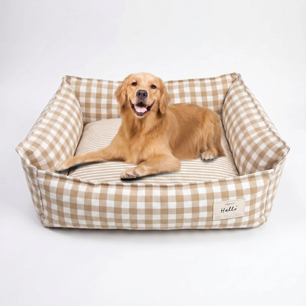 Hundebed i Sofa-stil med Rute Mønster