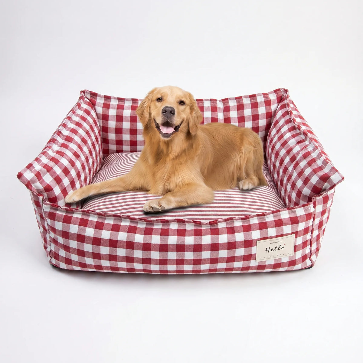 Hundebed i Sofa-stil med Rute Mønster