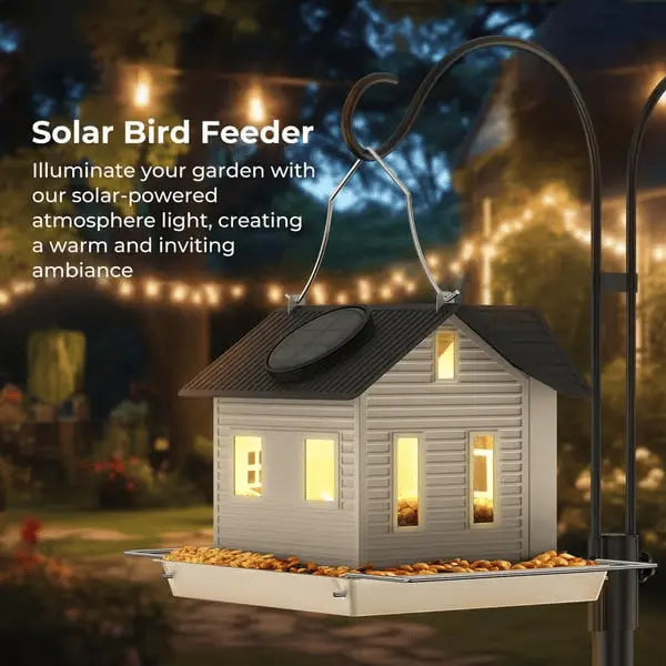 Solar Foderhus med LED – Lysende Havelampe & Foderstation