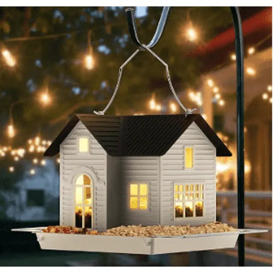 Solar Foderhus med LED – Lysande Trädgårdslampa & Foderstation