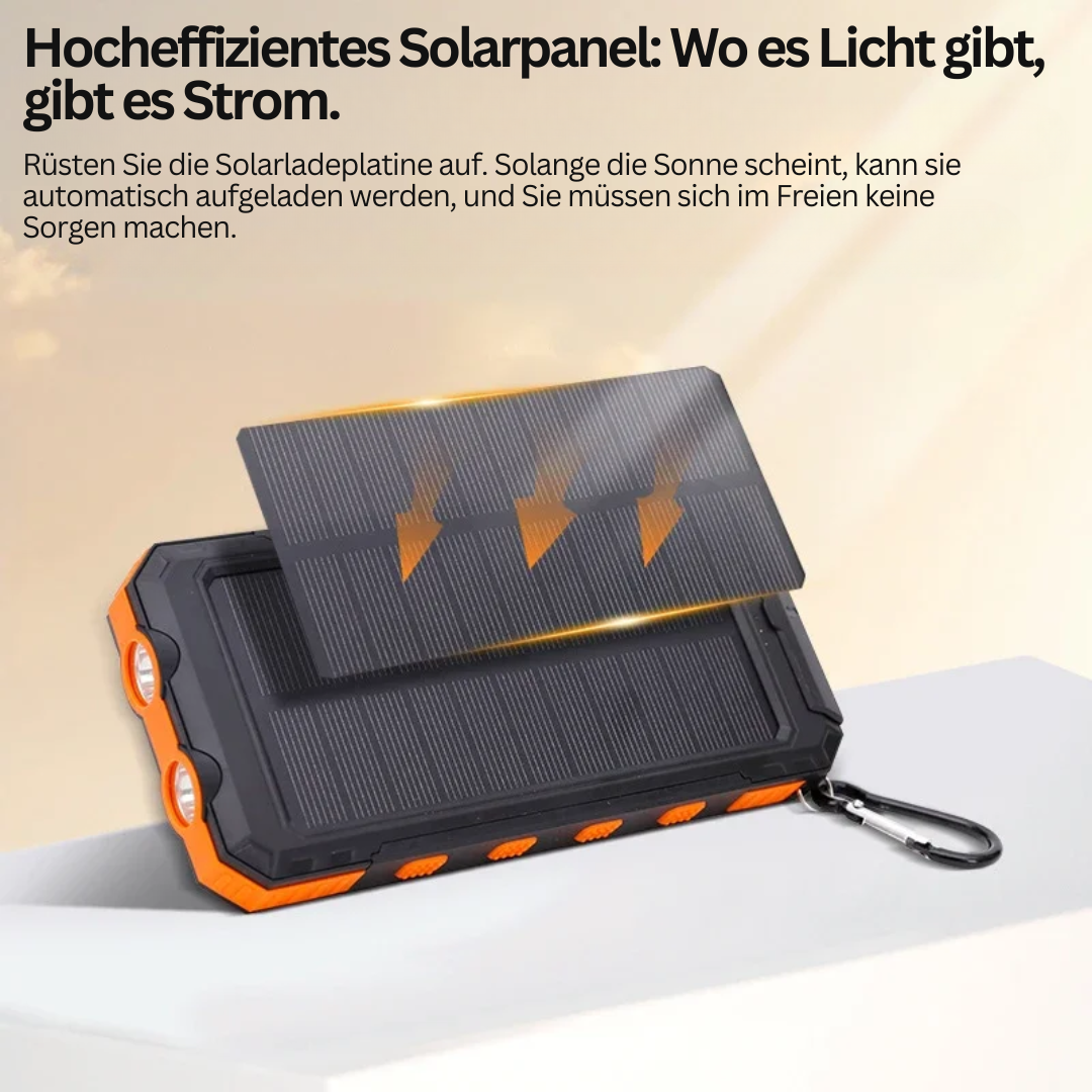 Solenergi Powerbank med Indbygget Lommelygte – EcoPower Lite