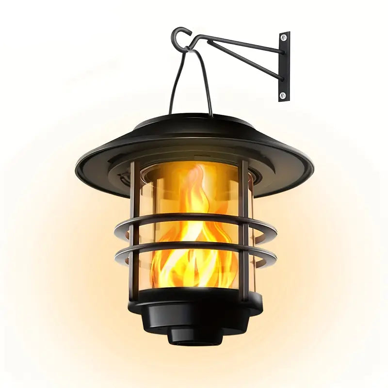 Solarlampa med flammande ljus – energisparande trädgårdslampa