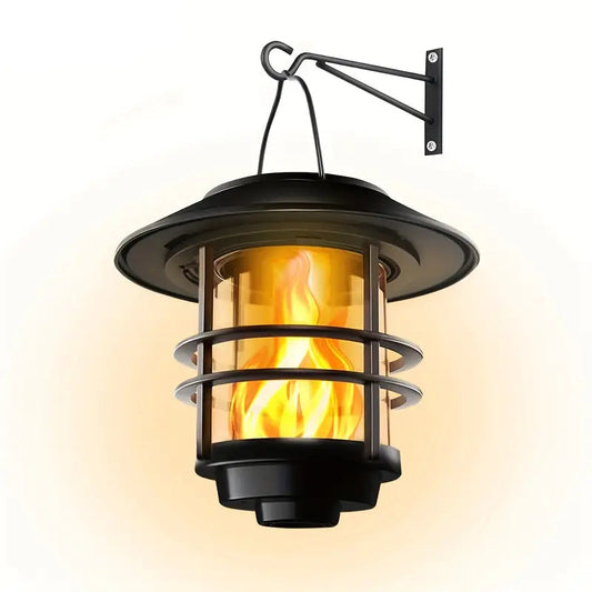 Solarlampa med flammande ljus – energisparande trädgårdslampa