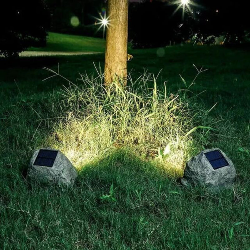 Solcellsdriven Trädgårdslampa i Stenlook – Energibesparande Mys