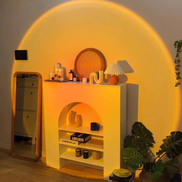 Justerbar solnedgångslampa med 360° projektion för hemmet