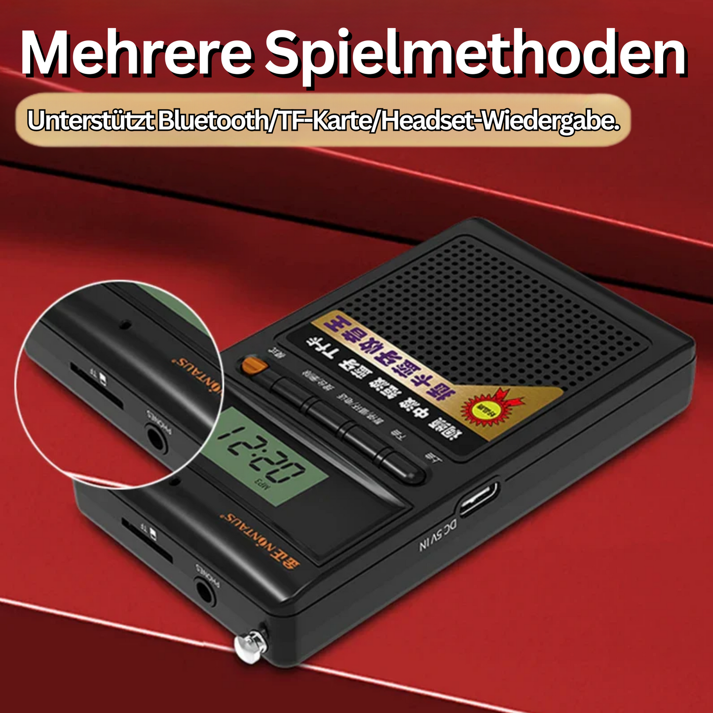 Kompakt Bluetooth Radio og MP3 Afspiller - Lydbølger Mini