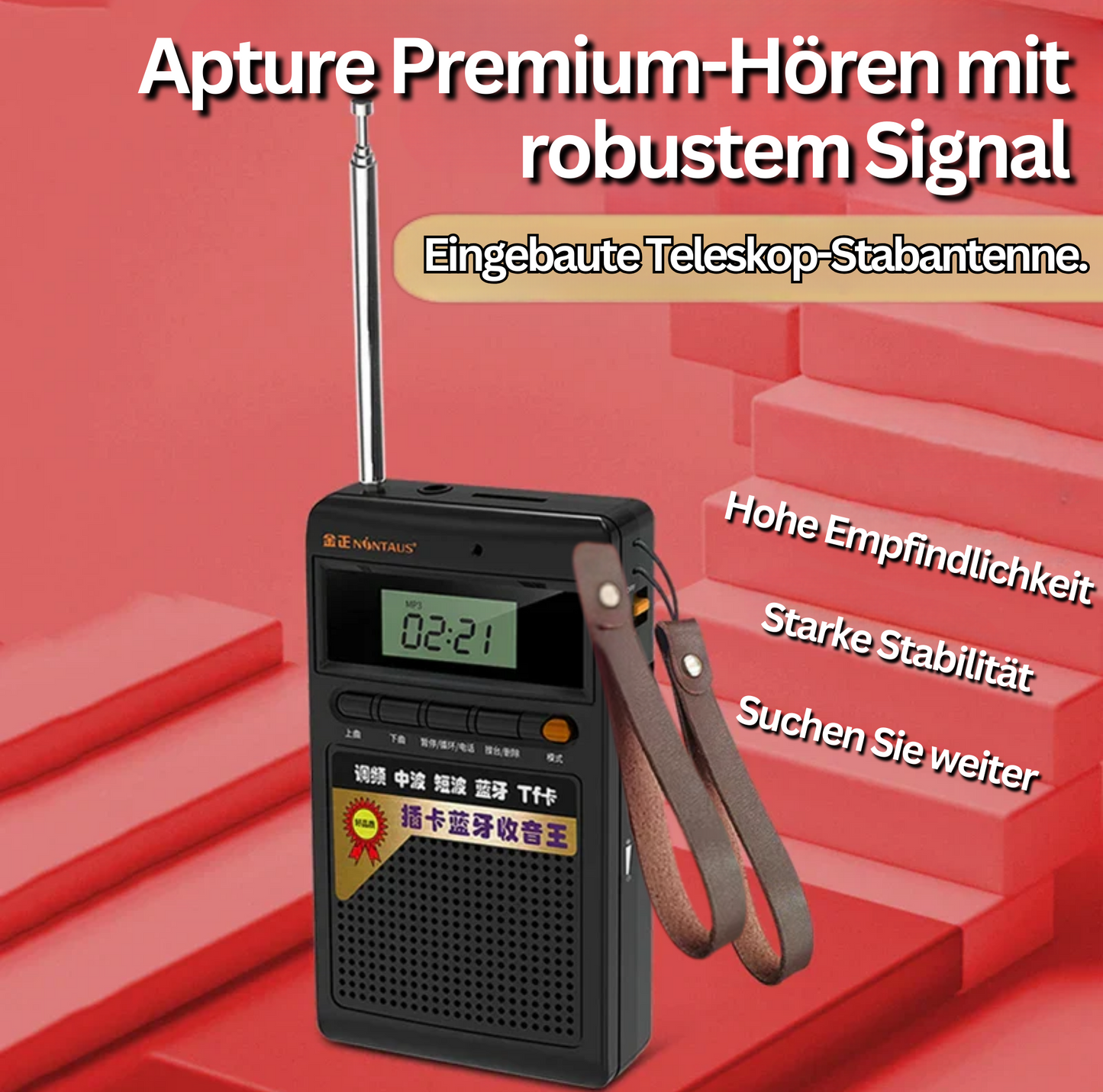 Kompakt Bluetooth Radio og MP3 Afspiller - Lydbølger Mini