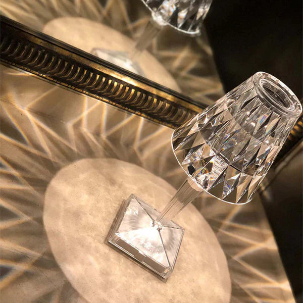 Kristalleffekt Bordslampa med Touch & Justerbart Ljus