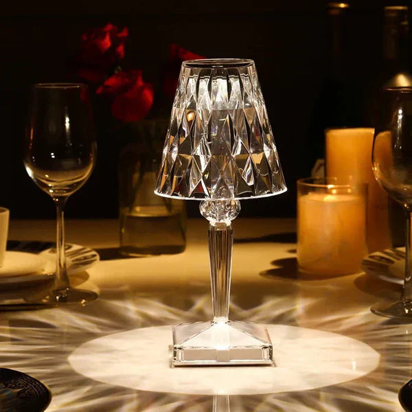 Kristalleffekt Bordslampa med Touch & Justerbart Ljus