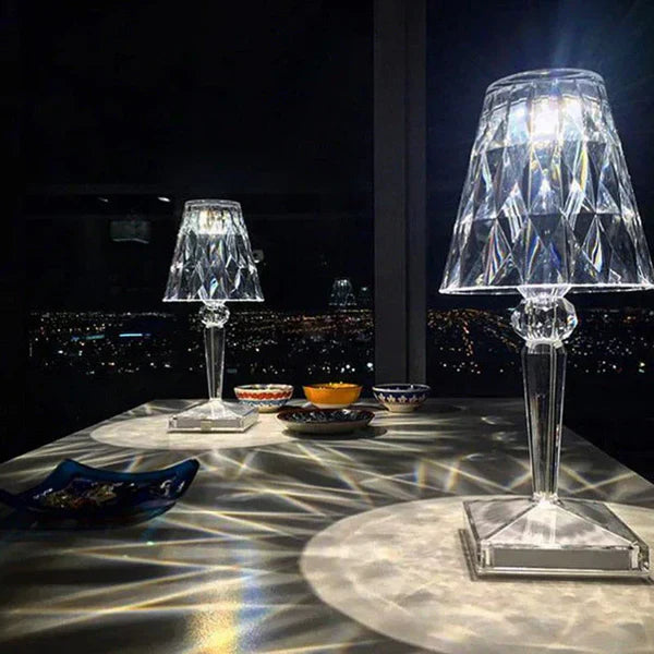 Kristalleffekt Bordslampa med Touch & Justerbart Ljus