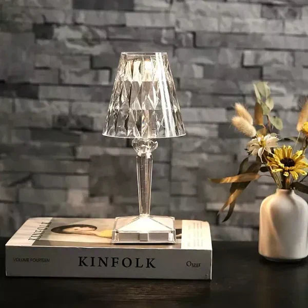 Kristalleffekt Bordslampa med Touch & Justerbart Ljus