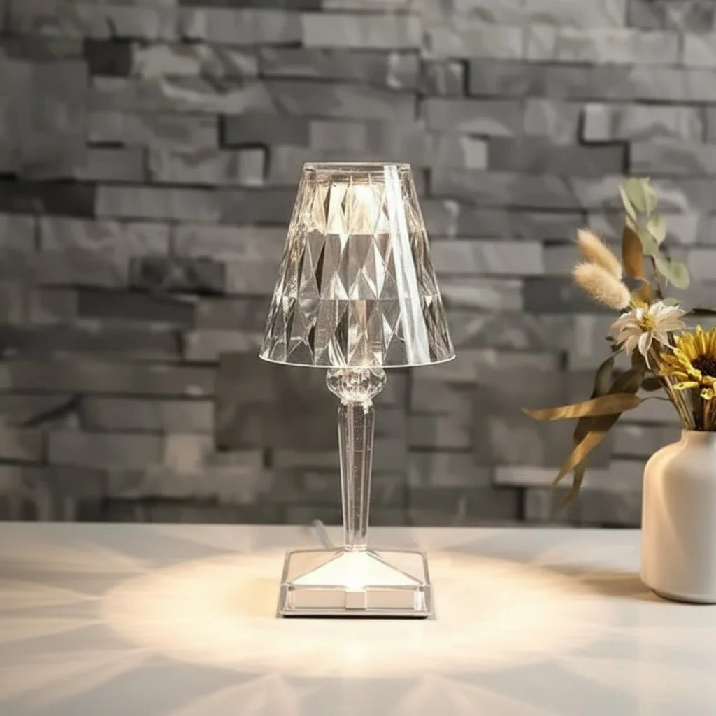 Krystallampe med Berøringsstyring og Genopladelig LED-lys