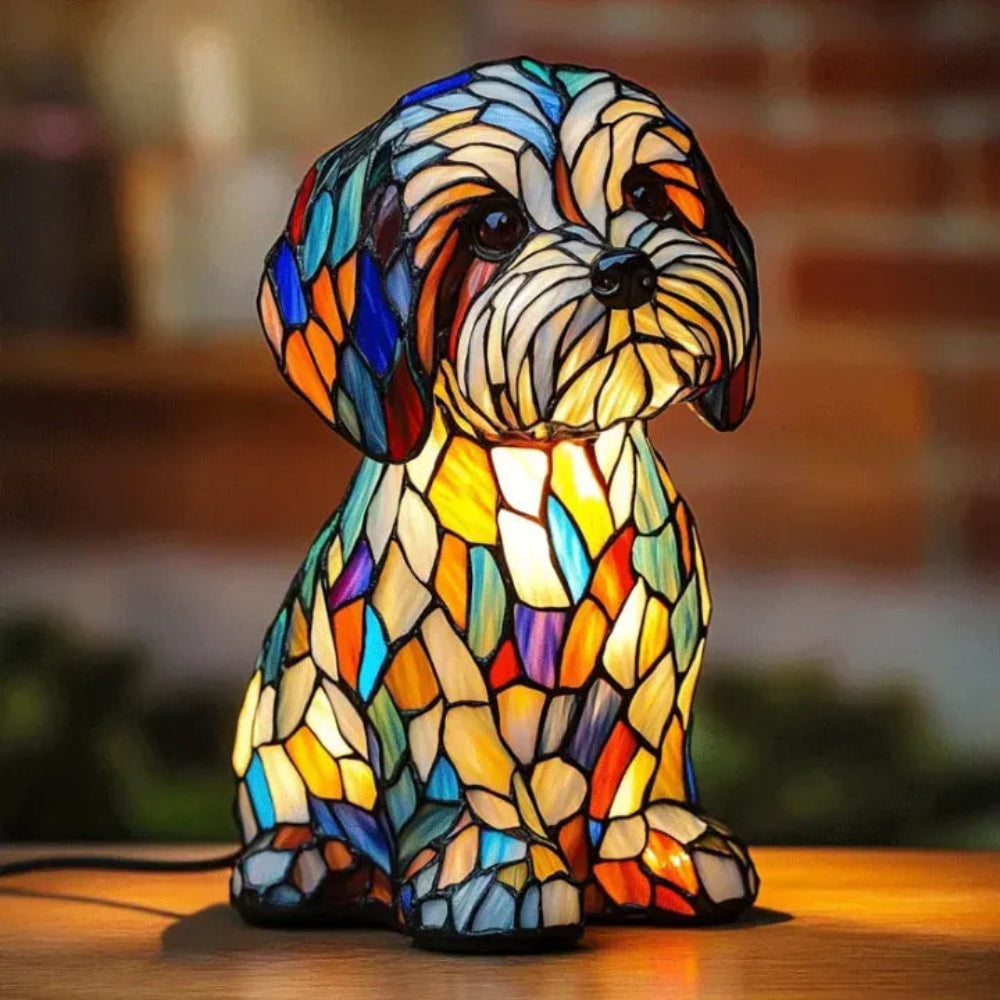 Farverig Hundelampe i Glasdesign - Skab Hygge i Dit Hjem