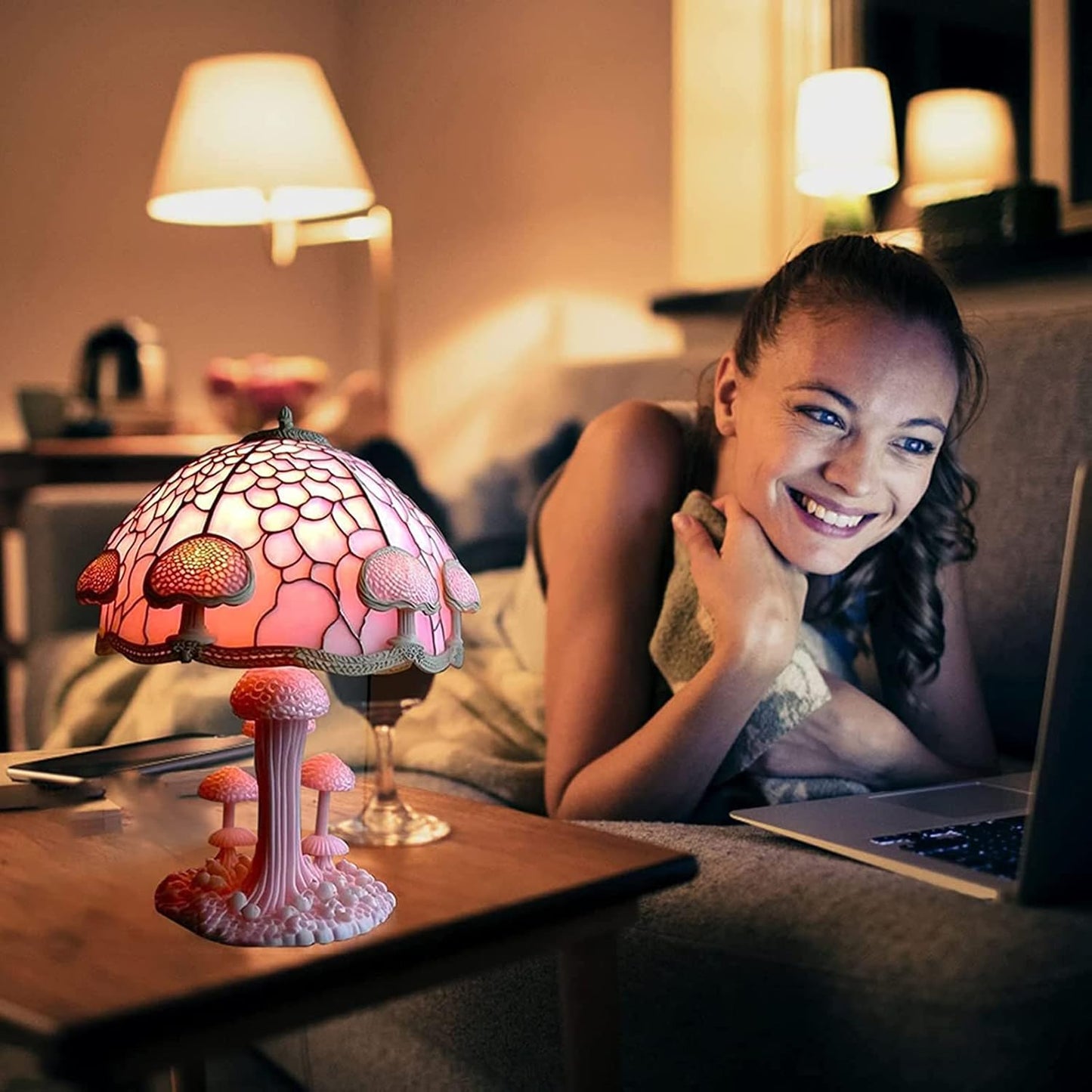 Unik Svamplampa i Glas med USB - Skapa Mys i Hemmet