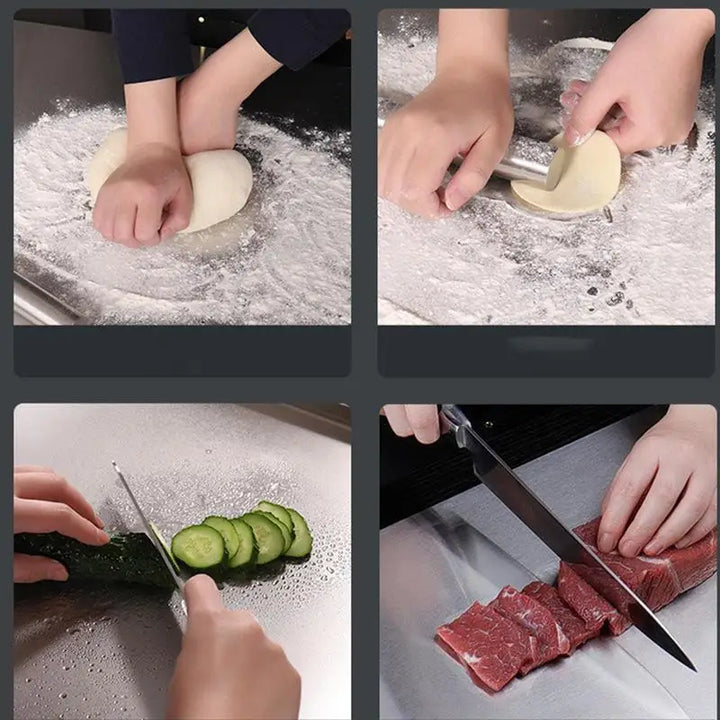 Professionell Skärbräda i Rostfritt Stål med Halkfri Kant