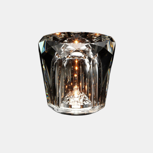 Elegant glasbordslampa med LED för mysbelysning