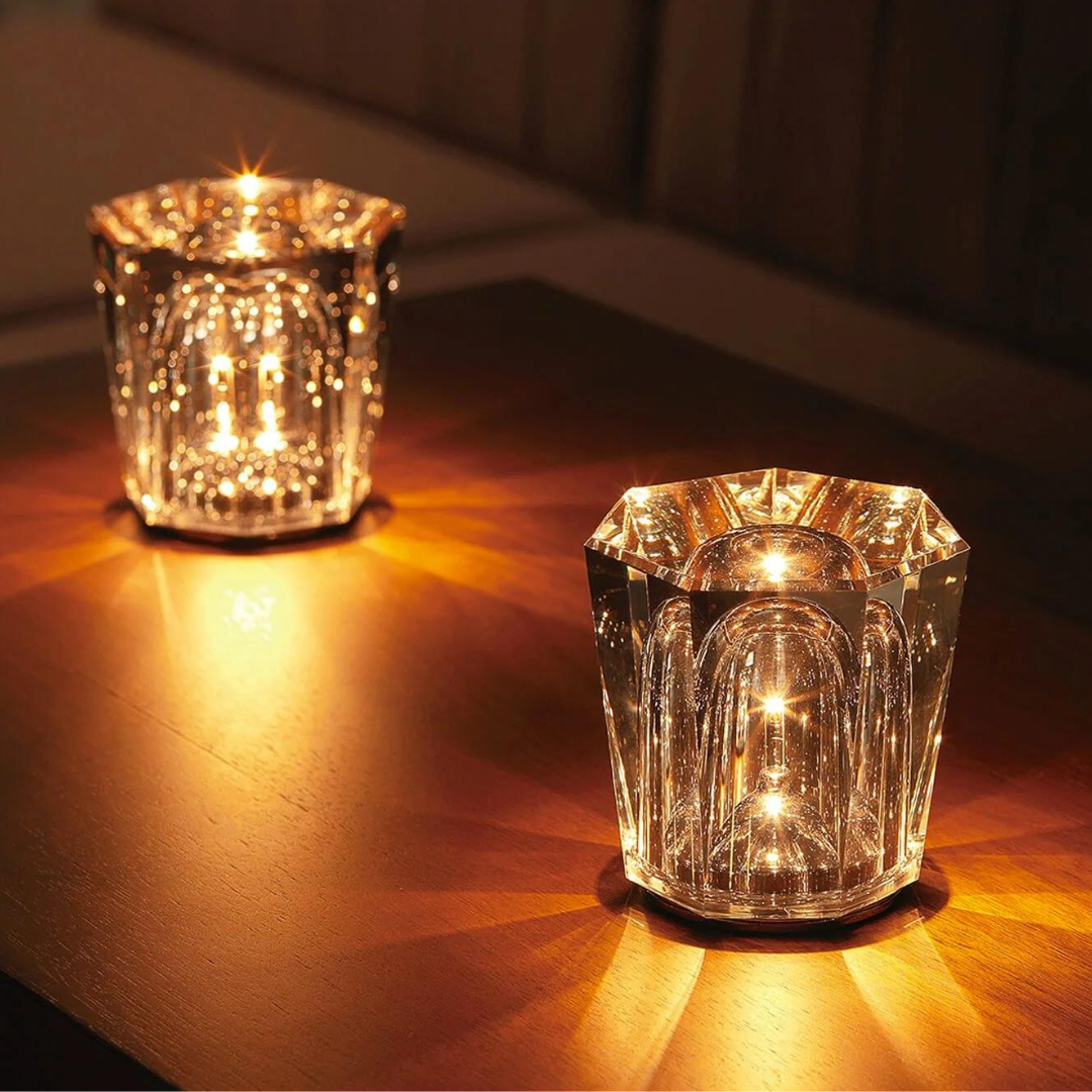 Elegant Glasbordlampe med LED til Hyggebelysning