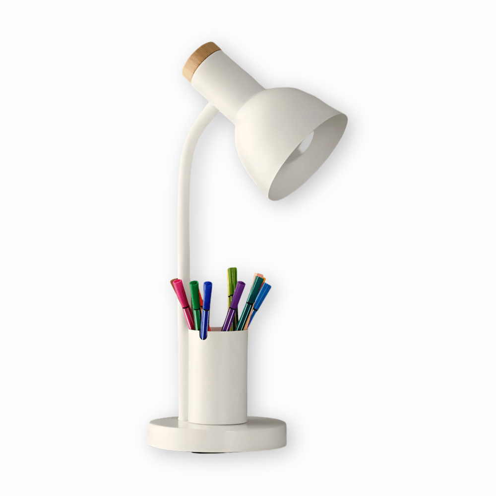 Elegant LED-bordslampa med pennhållare – perfekt för arbetsplatsen