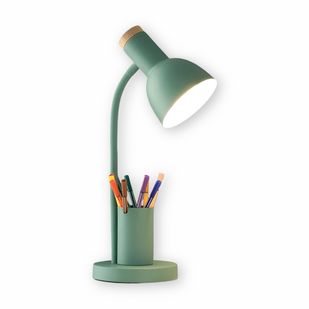 Elegant LED-bordslampa med pennhållare – perfekt för arbetsplatsen