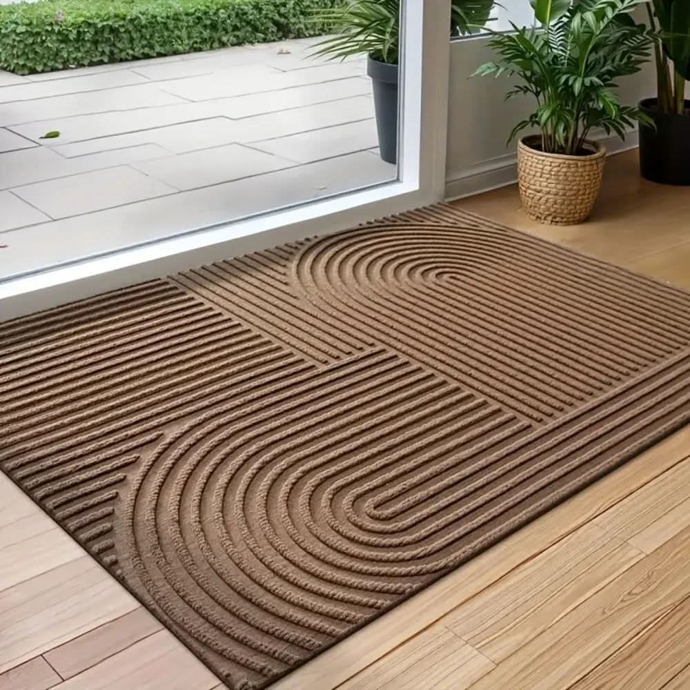 Elegant och Absorberande Dörrmatta med Modern Kurvdesign