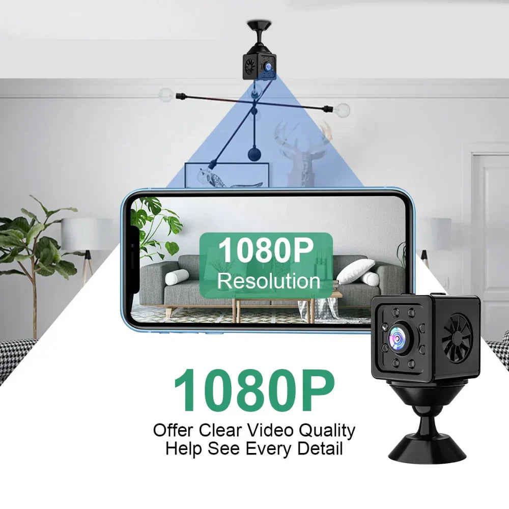 Trådlös Mini CCTV IP-kamera 1080p med WiFi-övervakning