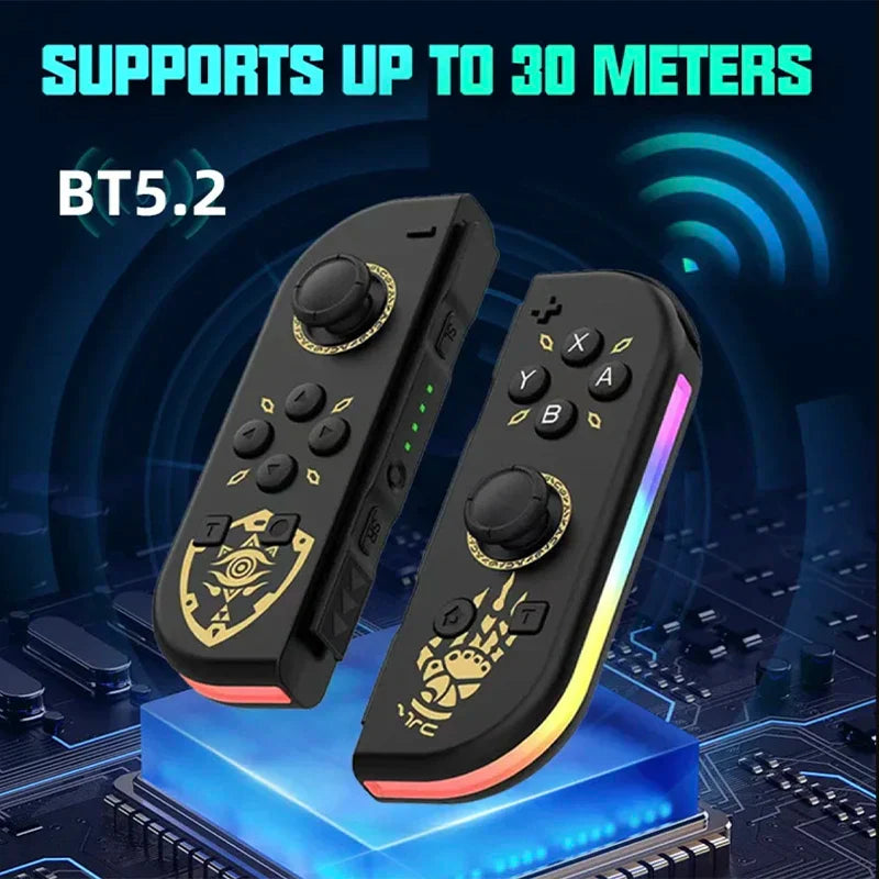 Trådløs Switch controller med RGB lys | Ergonomisk Joypad til Nintendo Switch, OLED og Lite
