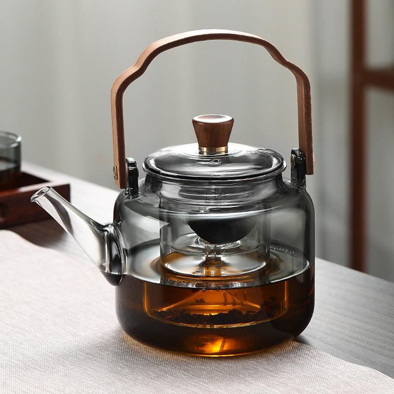 Stilren glaskanna med trälock och filter – 1,2 liter