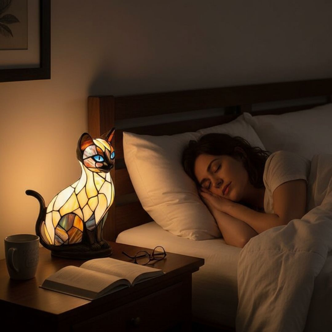 Dekorativ Bordslampa med Kattmotiv – Skapa Mys och Stil
