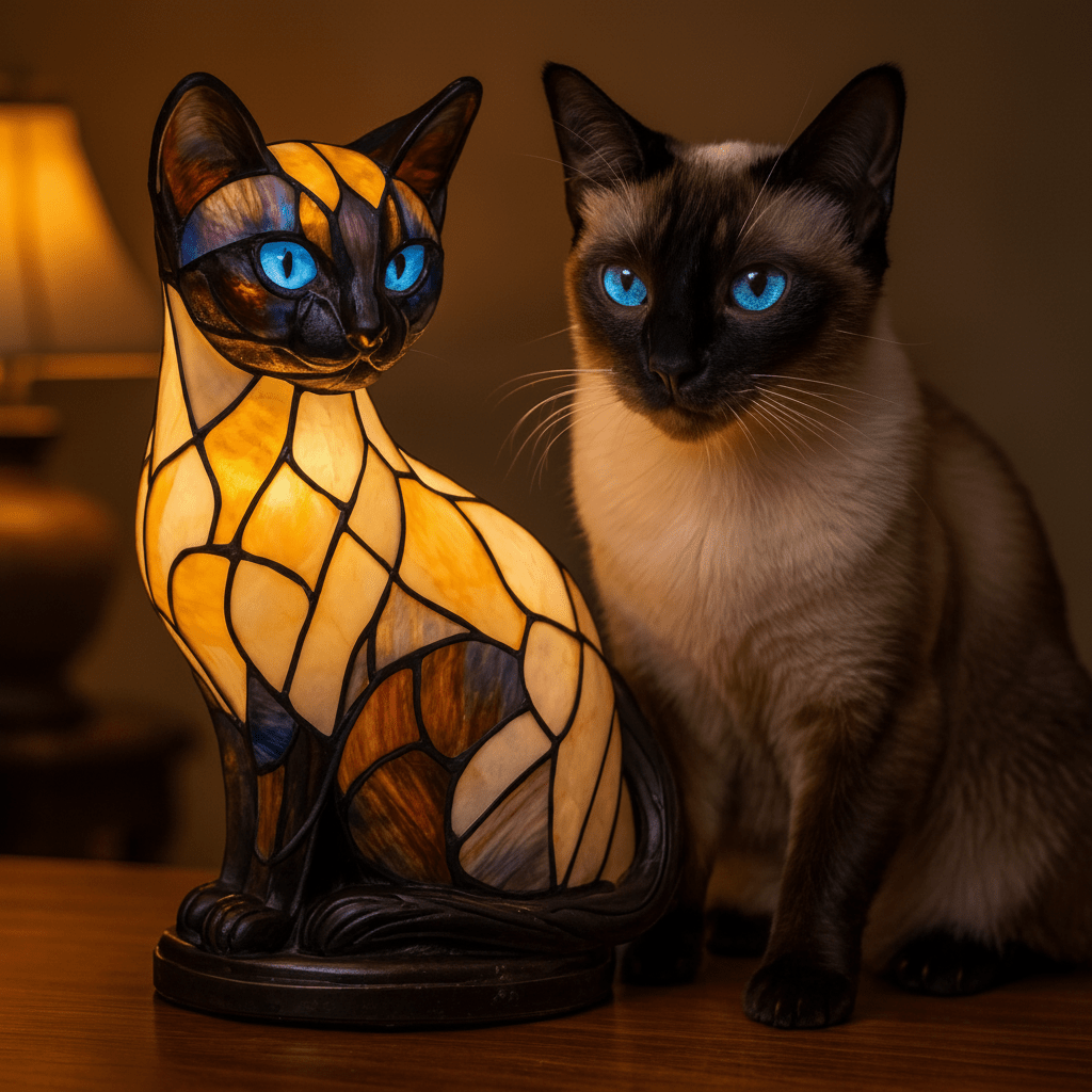 Dekorativ Bordslampa med Kattmotiv – Skapa Mys och Stil