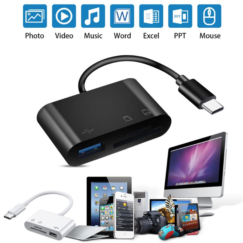 Snabb 3-i-1 Kortläsare för USB-C med OTG-Funktion