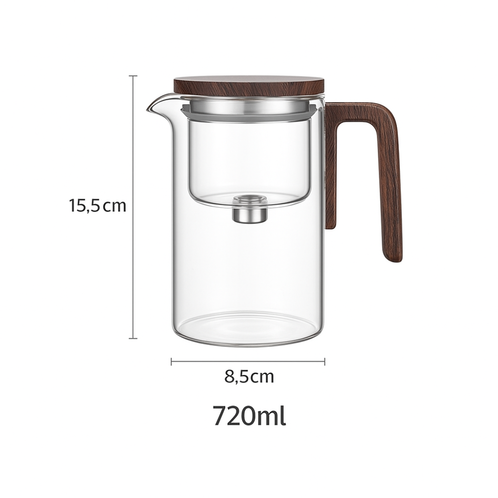 Glas Teekanne med indbygget infuser - Klarhed potte