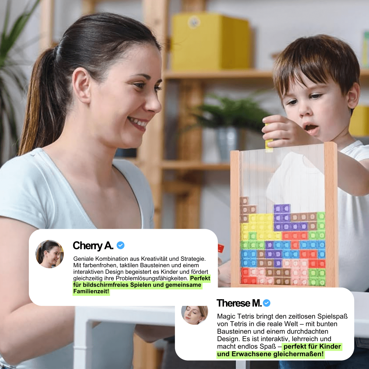EcoBlock Tetris Brädspel – Hållbart Tetris Pussel för Familjen