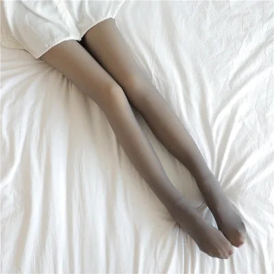 Värmande fleecefodrade damleggings med stretch