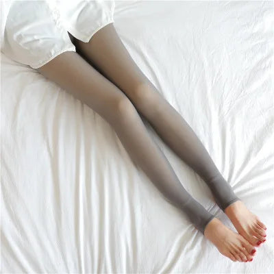 Värmande fleecefodrade damleggings med stretch