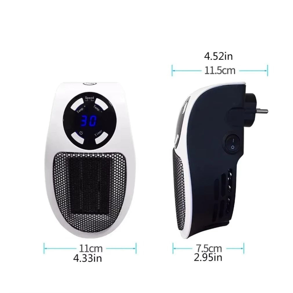 Energisnål väggmonterad värmare med fjärrkontroll och timer