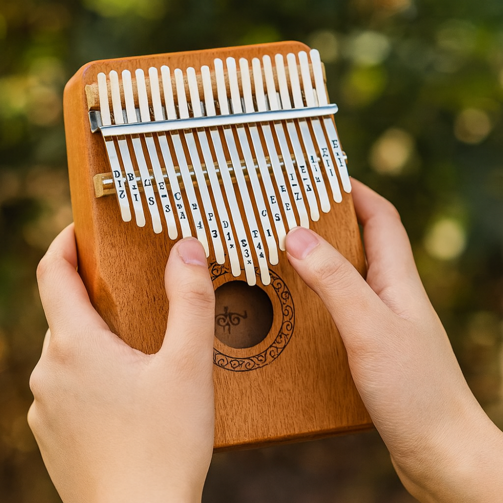 Naturligt Trä Kalimba med 17 Tangenter - Musikalisk Upplevelse