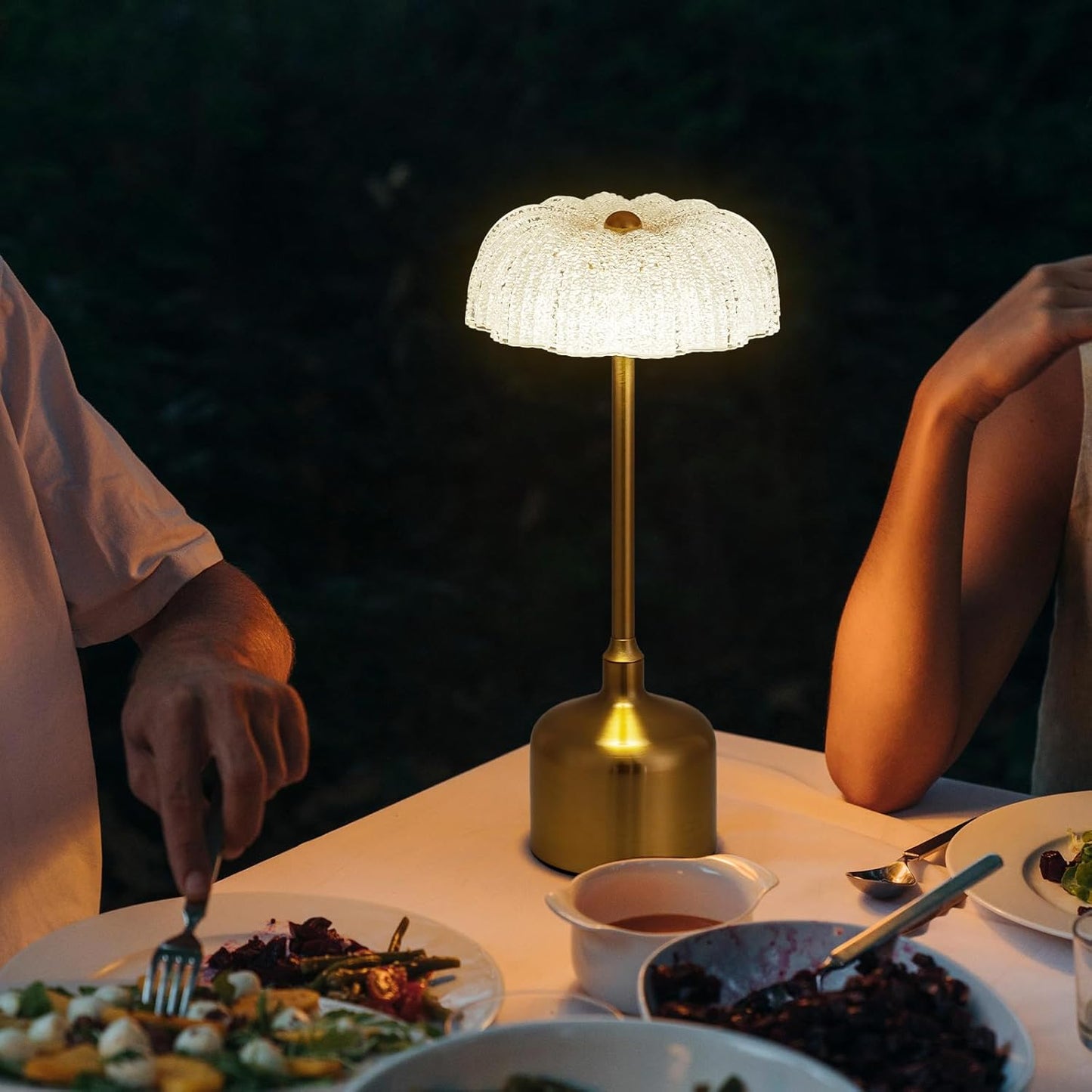 Trådløs krystalbordlampe med lang batteritid og berøringsstyring