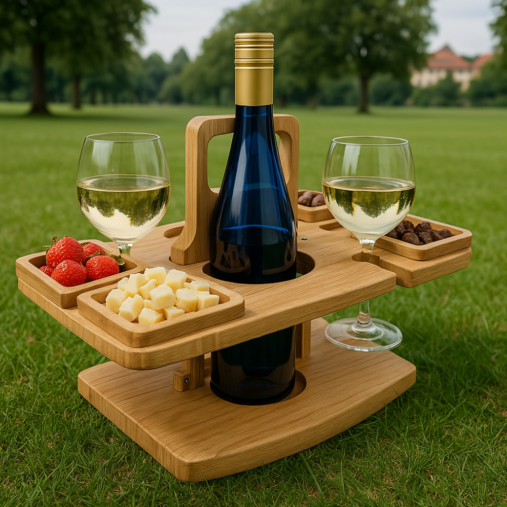 Flexibelt och stilrent picknickbord i trä - VinoHaven